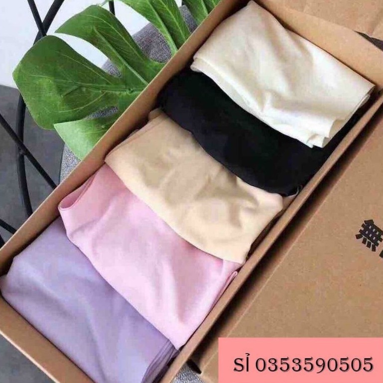 Quần lót nữ freeship Set 5 quần lót nữ không đường may đúc cotton - kèm túi kèm hộp