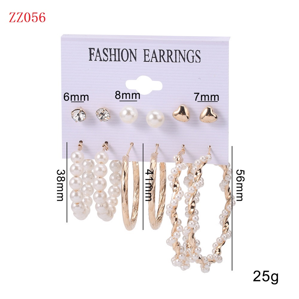 Set 6 Khuyên Tai Nữ Thời Trang Đơn Giản