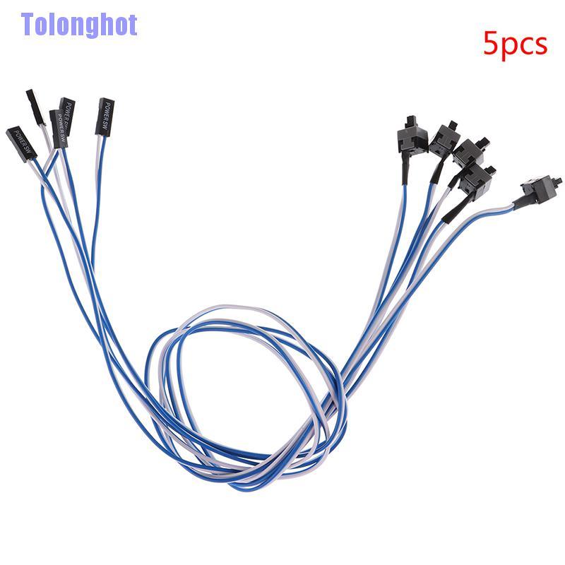 Tolonghot> 5Pcs Replacement Computer Motherboard On Off Reset Button Switch Power Cable