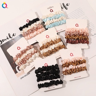 ✨dây buộc tóc đuôi ngựa bằng lụa satin màu trơn thời trang cho nữ