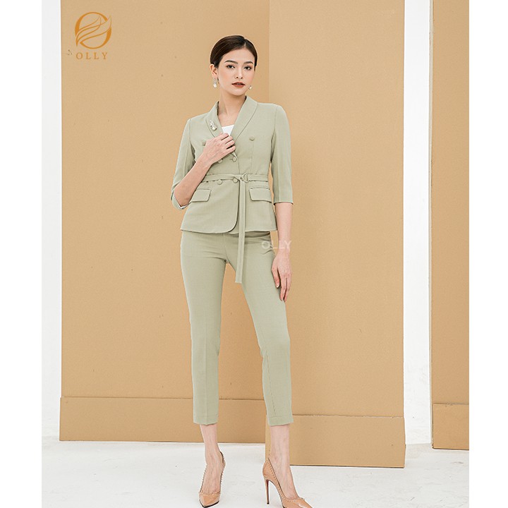 Áo vest tay lỡ đai buộc khuy OLLY_OA19.034 | BigBuy360 - bigbuy360.vn