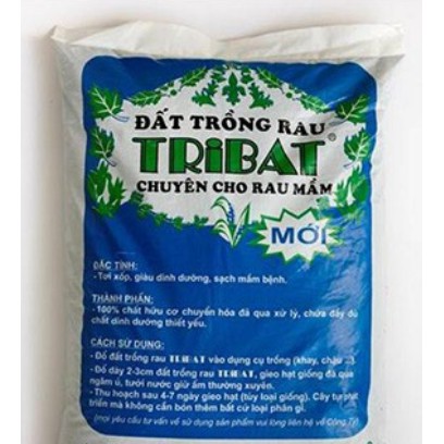 {5kg} Đất sạch trồng rau đất trồng rau mầm TRIBAT 10dm3 (khoảng 5kg)
