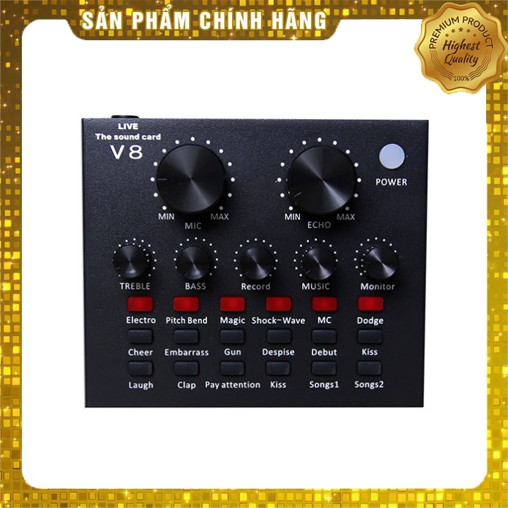 Combo Bộ mic thu âm BM900 và Sound Card V8 chuyên dụng hát livestream với đầy đủ chức năng chỉnh giọng âm thanh