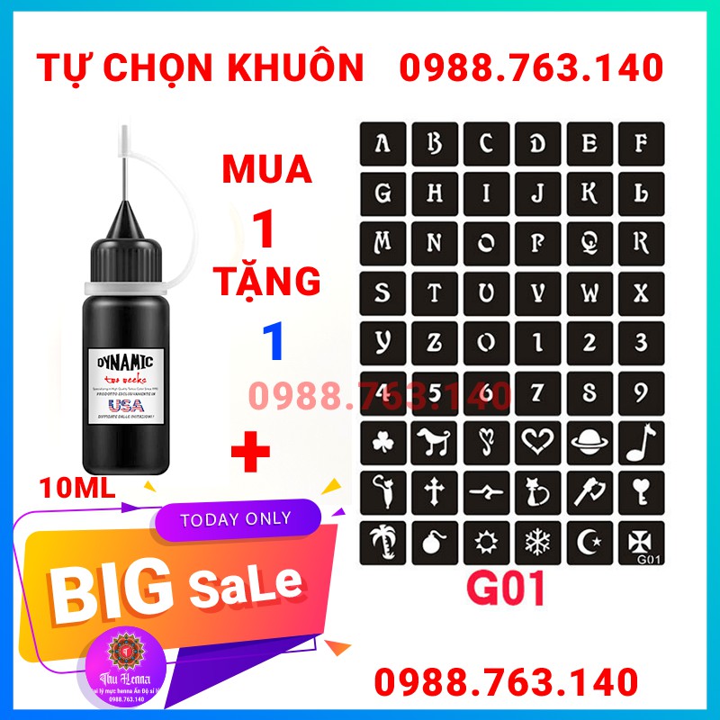 Hình xăm mini tạm thời các mẫu size nhỏ 0,5cm - 2,5cm tặng mực và khuôn