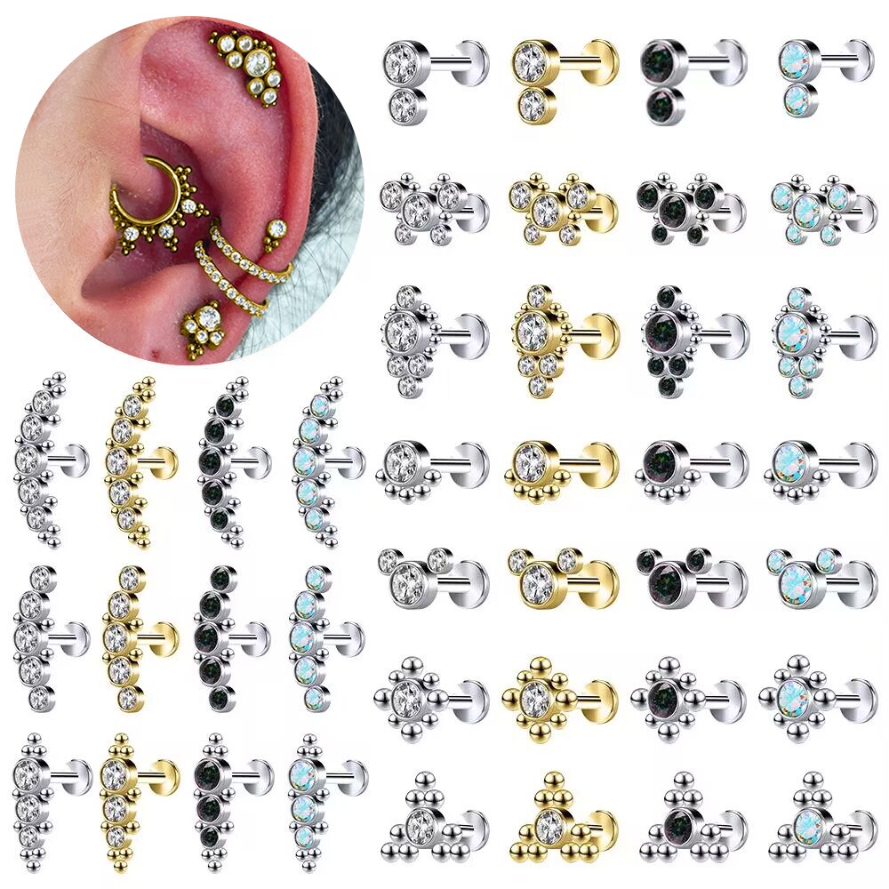 1 Khuyên Xỏ Sụn Tai / Môi / Môi Bằng Thép Không Gỉ Hình Bướm Nhiều Màu Sắc