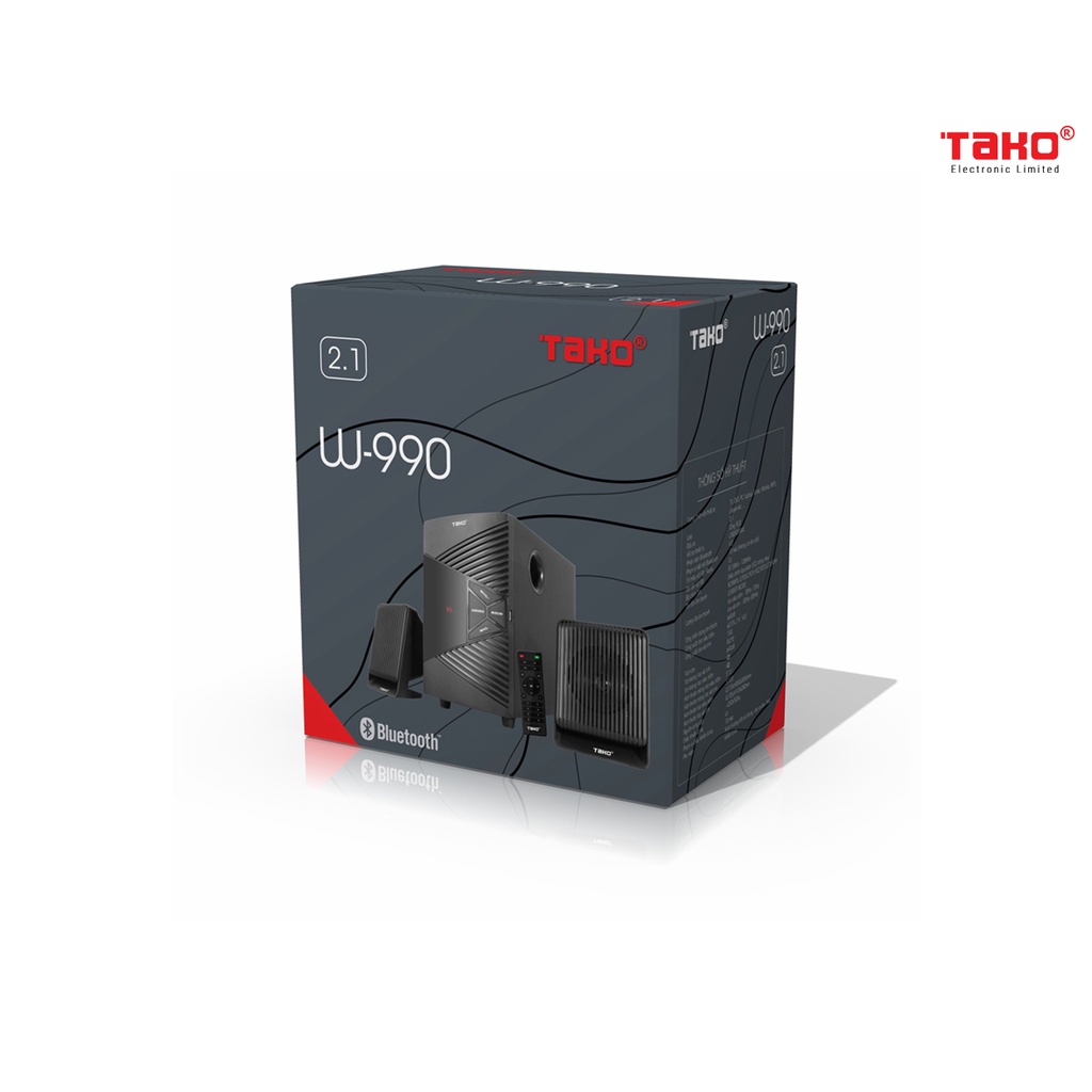 Loa vi tính, bluetooth TAKO W-990 để bàn, bass siêu trầm, có điều khiển. chất lượng âm thanh tốt, âm thanh lớn. Thích hợ