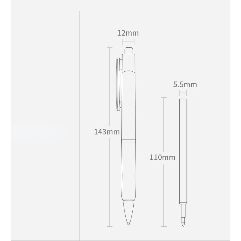 Set 3 Bút Bi Mực Đen/Xanh/Đỏ 0.5MM Dành Cho Viết Chữ