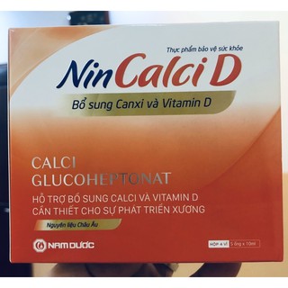 Nin Calci D - hỗ trợ bổ sung Calci và Vitamin D cần thiết cho sự phát triển xương - 20 ống x 10ml