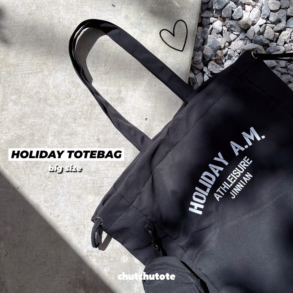 Túi vải túi tote đa năng đi học đi làm đi du lịch thời trang đơn giản holiday AM - chutchutote