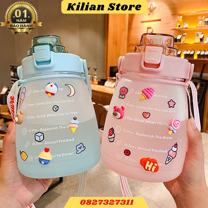 Có Vạch Báo Giờ Uống Nước Dễ Thương 1.3L cute