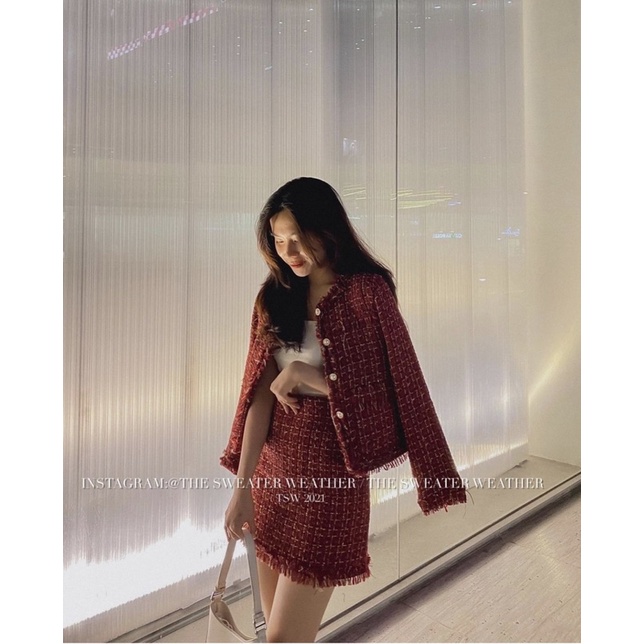 SET DẠ TWEED TIỂU THƯ 2 MÀU ĐỎ TRẮNG Day Dream | BigBuy360 - bigbuy360.vn