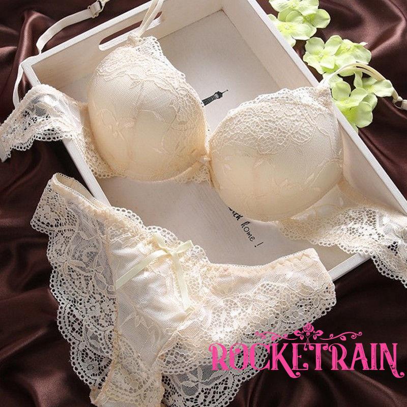 Bộ áo lót nâng ngực + quần lót thêu ren quyến rũ thời trang dành cho nữ
