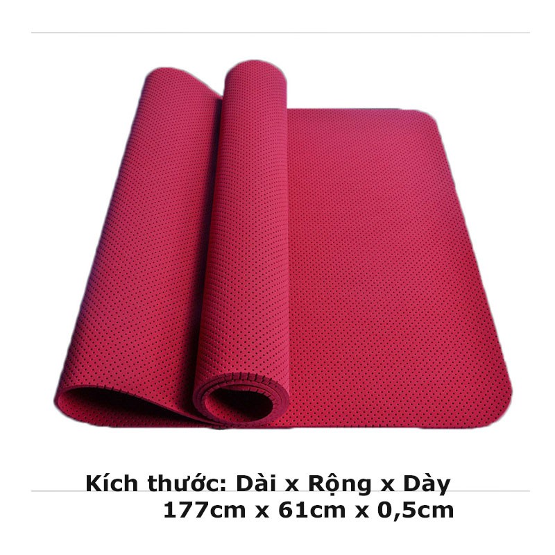 [Combo 2 Cực Sốc] Thảm Yoga 5mm Chống Trượt Thoáng Khí + Dây Kéo Kháng Lực Cao Su 4 Ống Cao Cấp TM07