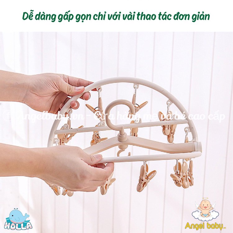 Móc chùm tròn Holla 32 kẹp/ Chùm Vuông Holla 24 kẹp siêu dày, bền, đẹp