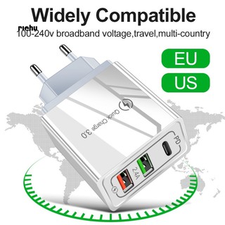Củ Sạc Nhanh 3 Cổng Usb Pd 18w Qc3.0