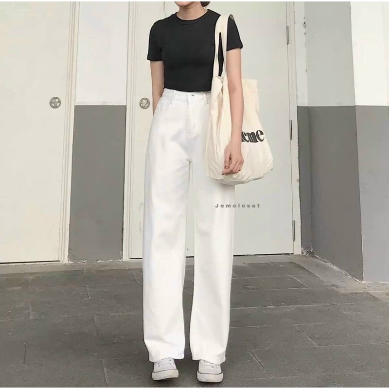 Quần bò nữ 🌸 Quần ống rộng suông dài unisex form rộng jean cá tính phong cách Ulzzang Hàn Quốc [FREESHIP] PHULA B18 | WebRaoVat - webraovat.net.vn