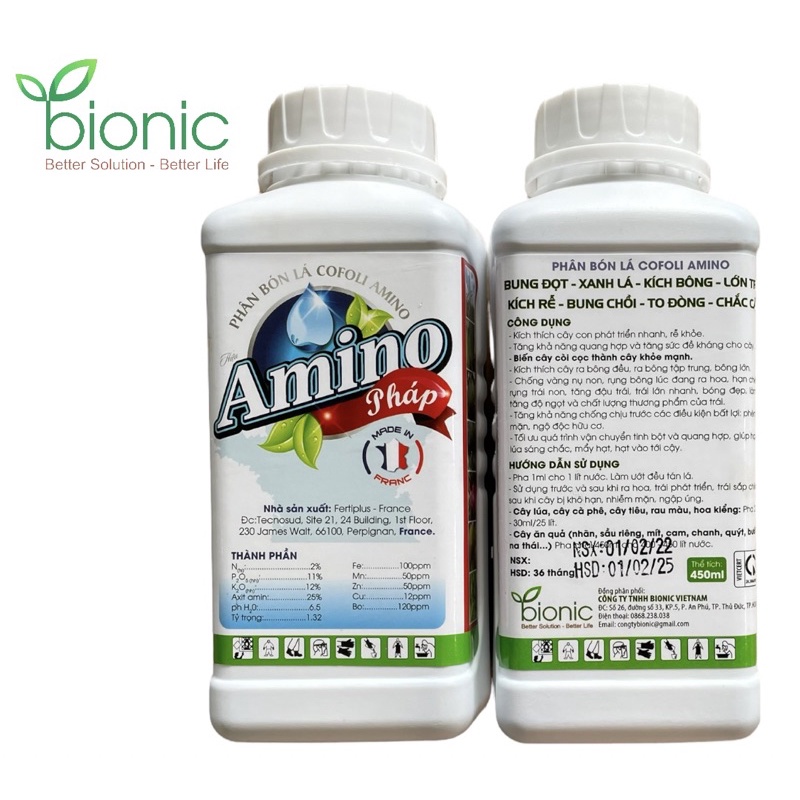 AMINO PHÁP BUNG ĐỌT- XANH LÁ-KÍCH BÔNG- LỚN TRÁI - KÍCH RỄ - BUNG CHỒI - TO ĐÒNG -CHẮC CẬY