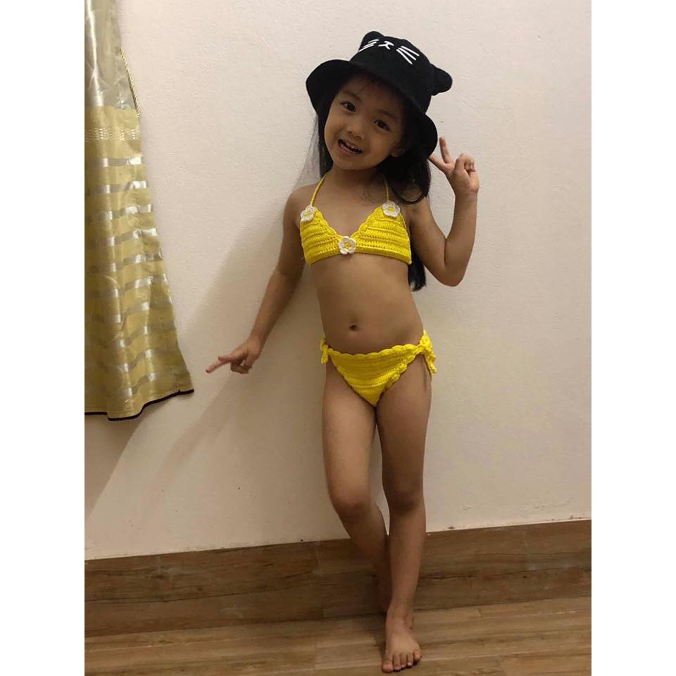 Bikini cho bé len đan tay siêu kute