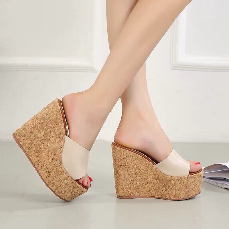 Dép đế xuồng màu trơn thanh nhã 13 cm, hàng cao cấp