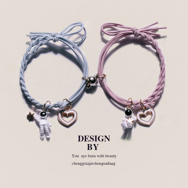 Vòng Tay Cặp Đôi Gelang Bff Phi Hành Gia Dây Cao Su Nhỏ Làm Quà Tặng Cho Bạn Trai Bạn Gái