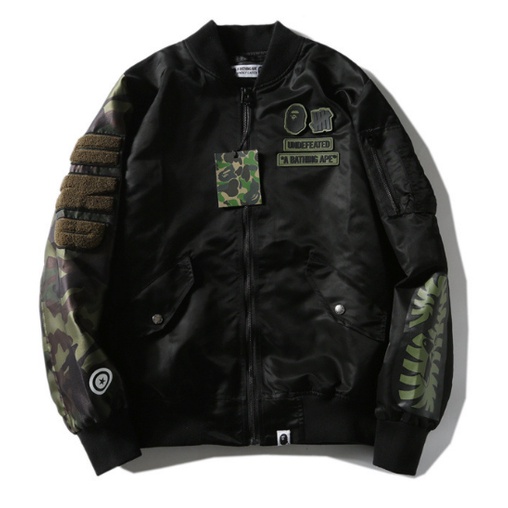 Áo Khoác Bóng Chày Da PU Phong Cách BAPE aape 2021 Cá Tính Cho Nam