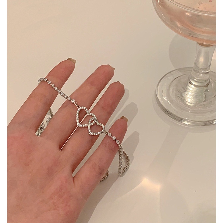 Vòng Cổ-Dây Chuyền Đính Hạt Lấp Lánh Mặt Trái Tim Cực Xinh