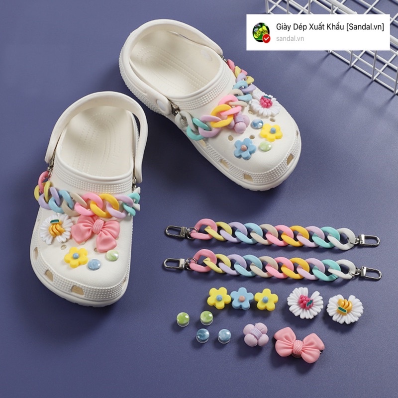 Dây xích dép Pastel - kèm hình gắn như ảnh [Order]