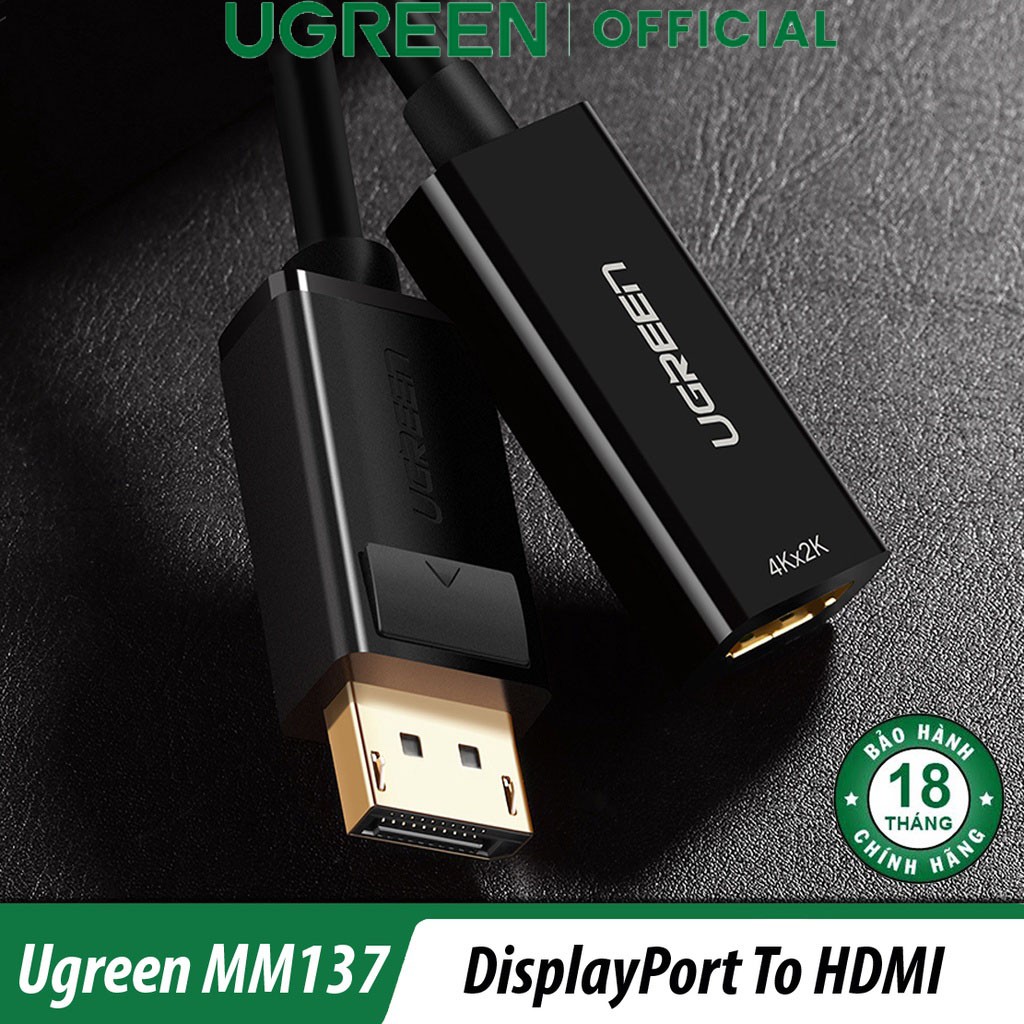 Cáp Chuyển Tín Hiệu DisplayPort Sang HDMI Ugreen MM137 Chính Hãng