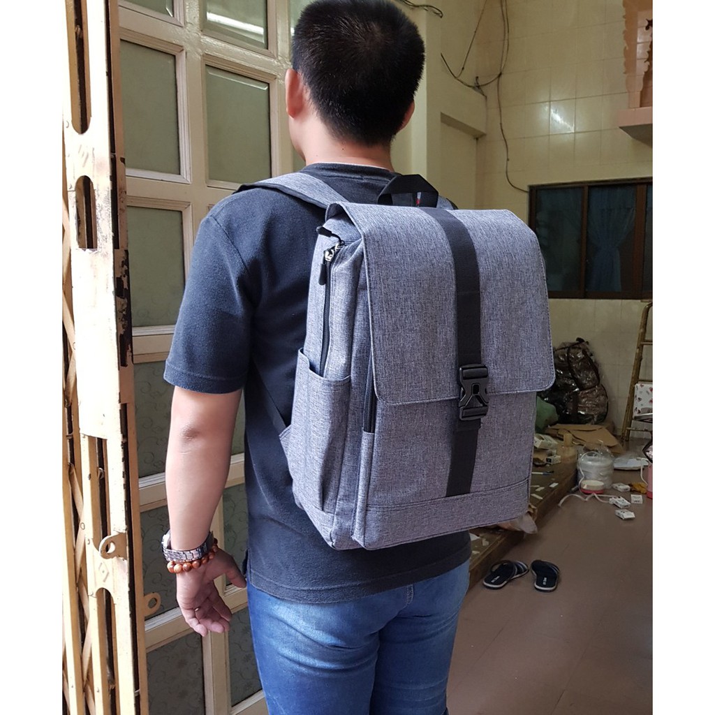 Balo nam nữ thời trang Laptop 15.6-Balo vải một khóa AVUH