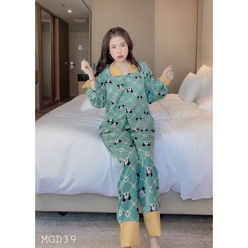 Đồ Bộ Pijama Nữ Lụa, Bộ Mặc Nhà Quần áo Ngủ Thời Trang Cao Cấp Vải Mango Mềm Mịn | WebRaoVat - webraovat.net.vn