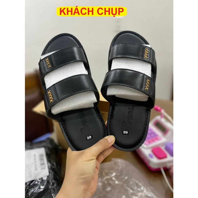 Dép nam 2 quai ngang DA BÒ THẬT