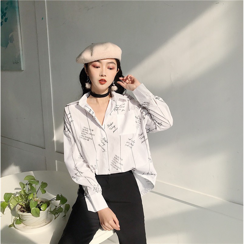 ÁO SƠ MI CHỮ NỔI ULZZANG(kèm hình thật) | BigBuy360 - bigbuy360.vn