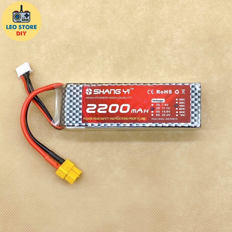 Pin Shangyi Lipo 3s 2200mAh 45C jack cắm XT60