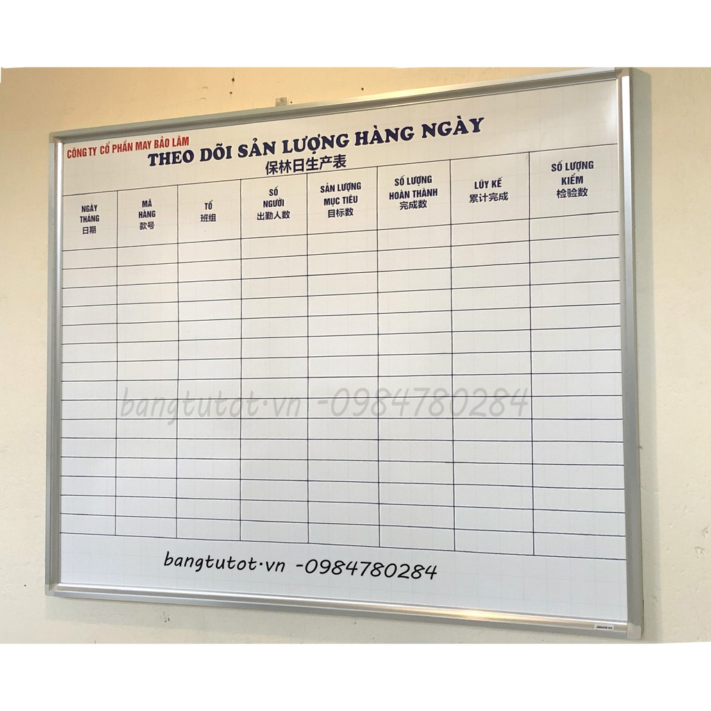 Bảng dán Decal - Bảng lịch công tác theo yêu cầu cho văn phòng 1,2x1,5m