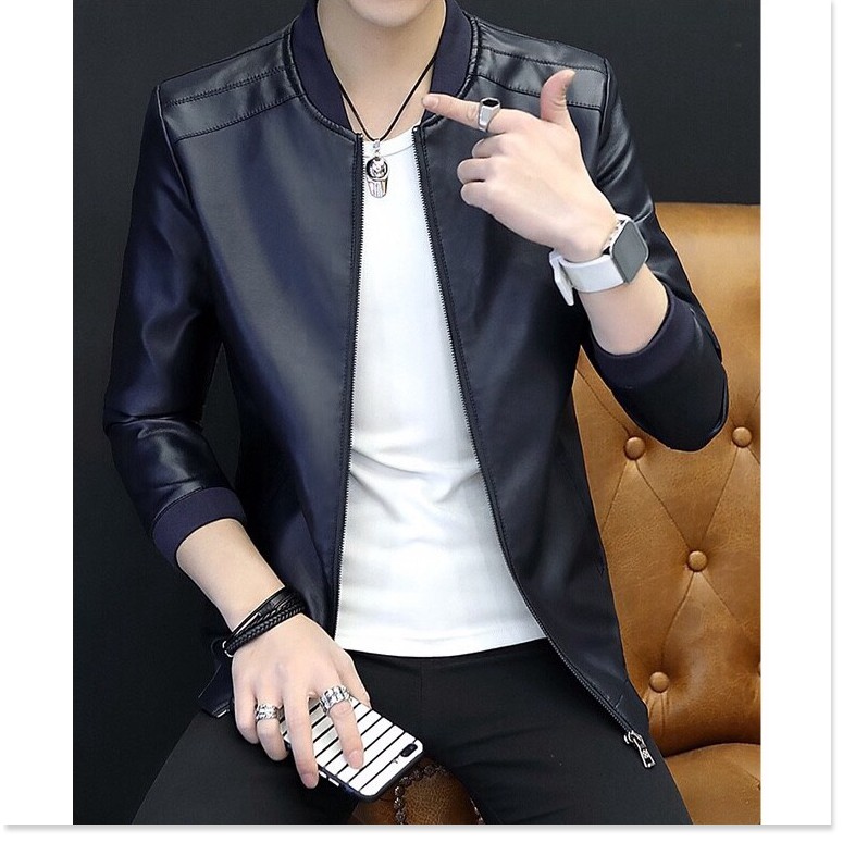 Áo khoác da nam bomber xịn xò cao cấp cho các bạn cool ngầu , bao bảnh KHANH AN FASHION