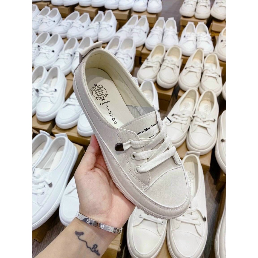 Min's Shoes - Giầy thể thao nữ slip on cổ thấp dây rút kiểu dáng hàn quốc trẻ trung TT117