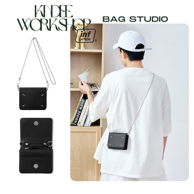 Ví đeo chéo nam bóp đựng thẻ card atm visa trơn đơn giản giỏ card holder nhỏ tiện Hàn Quốc KINDEE