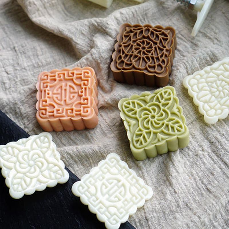 Khuôn Làm Bánh Trung Thu / Mặt Trăng / Bánh Trung Thu 6 Ngăn Hình Vuông 50g Diy