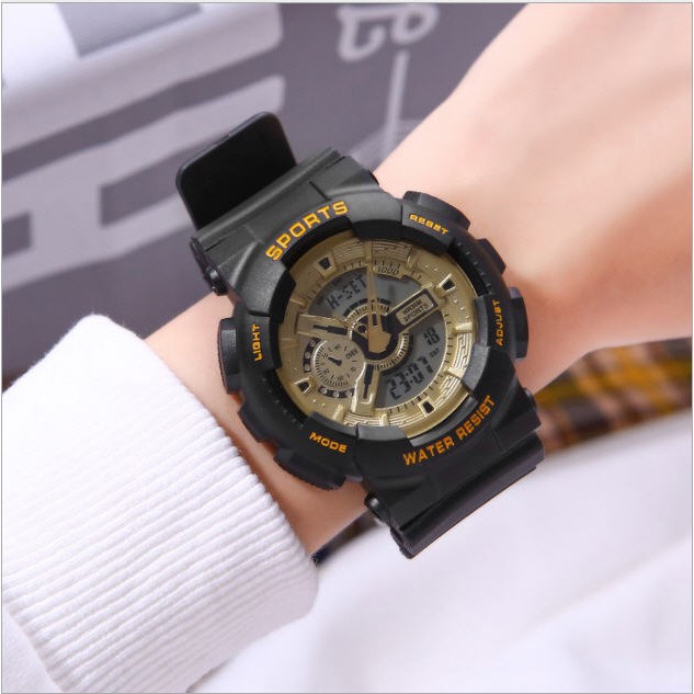 Đồng hồ thể thao Sport nam nữ chạy full màn hình điện tử và kim dây cao su chống nước | BigBuy360 - bigbuy360.vn