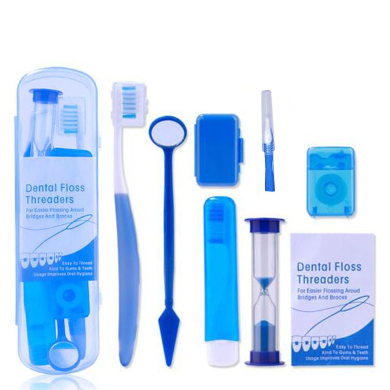 [Hàng mới về] Bộ 8 món dụng cụ bàn chải chỉnh hình nha nha khoa chăm sóc răng miệng khi du lịch