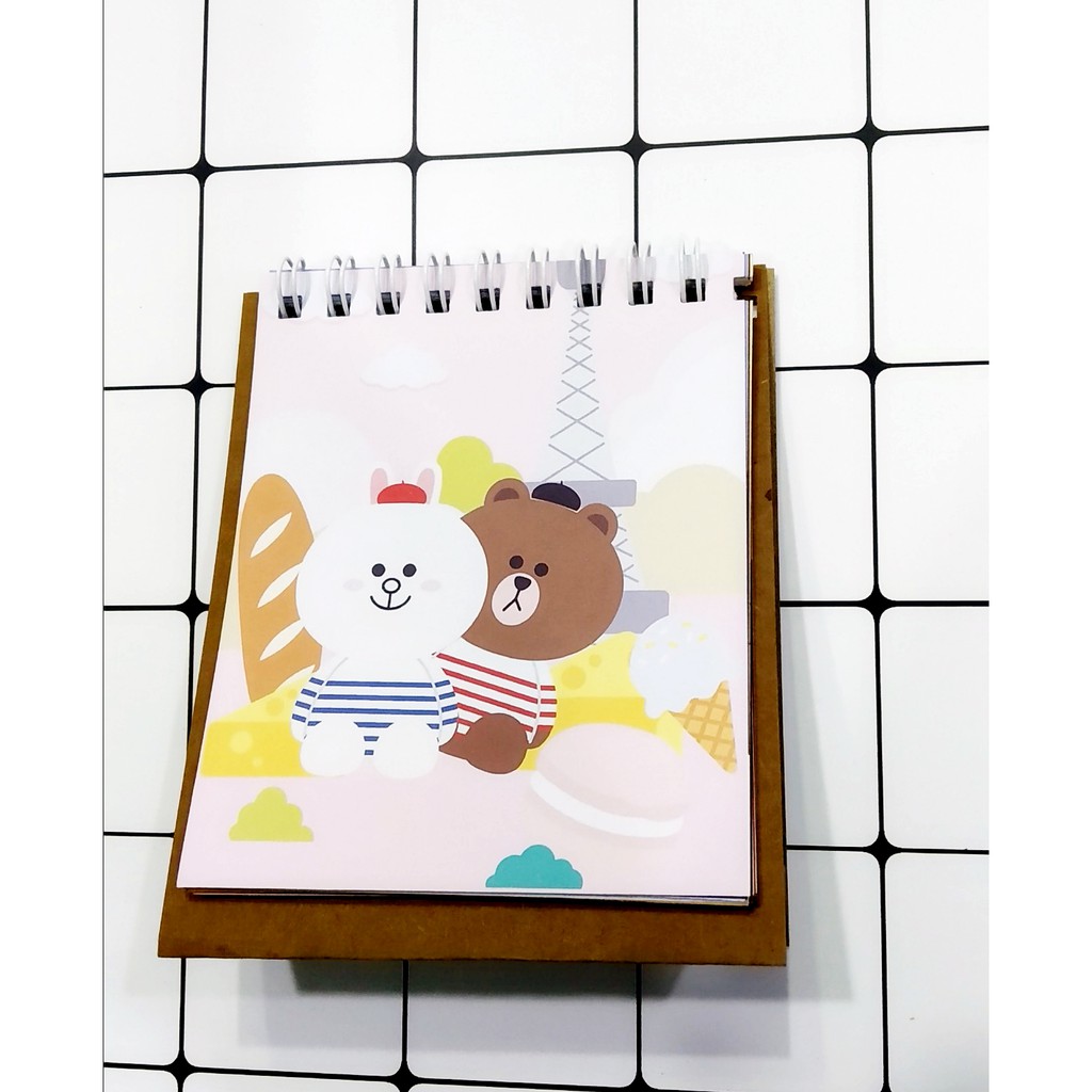 Lịch gấu brown thỏ cony vịt sally để bàn mini 2022 LMI7 12x9 cm