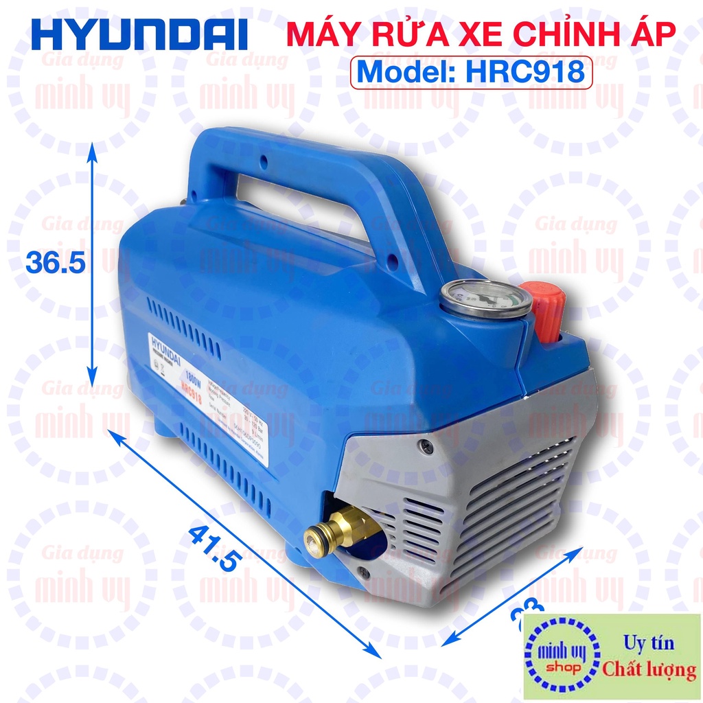 Máy xịt rửa xe chỉnh áp Hyundai HRC918 - 1800W TẶNG KÈM BÉC RỬA MÁY LẠNH