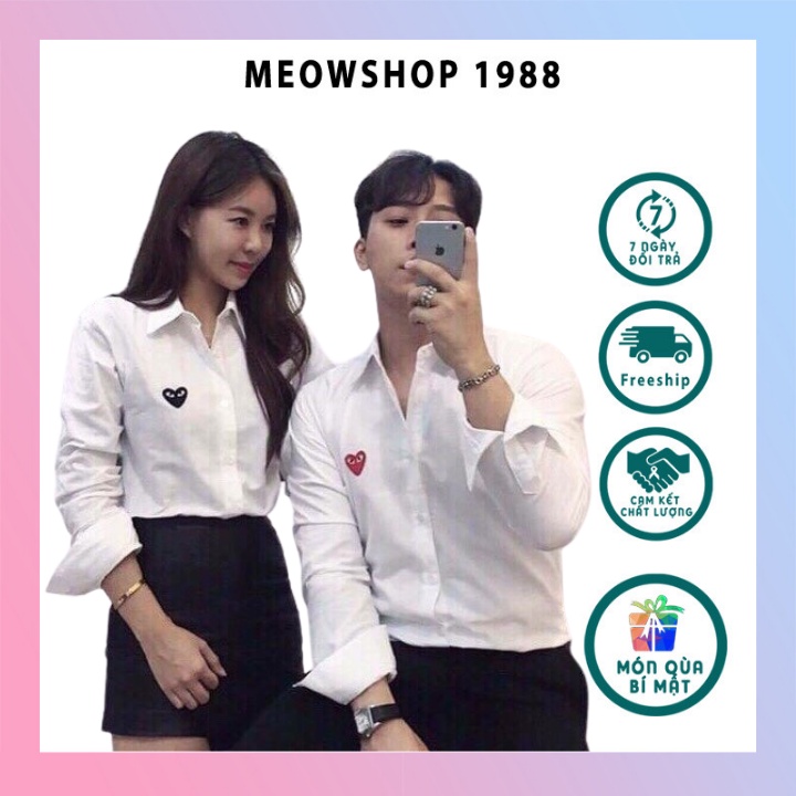 Áo sơ mi đôi nam nữ hình trái tim đẹp dành cho các cặp đôi hot nhất hiện nay Thiên Phúc