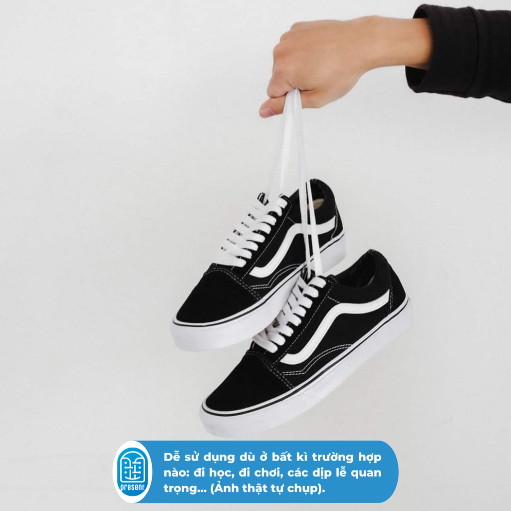 Giày sneaker Vans Old Skool chính hãng màu Black White cho nam nữ, Vans real thấp cổ, fullbox Present Original Sneaker | BigBuy360 - bigbuy360.vn