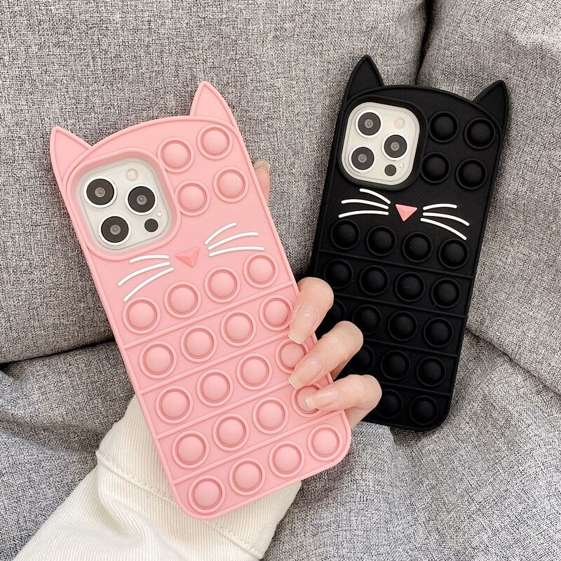 Ốp Điện Thoại Silicon Mềm Hình Mèo Cho for iphone 12 11 Pro X Xr Xs Max 12 Mini 6 7 8 Plus Se 2