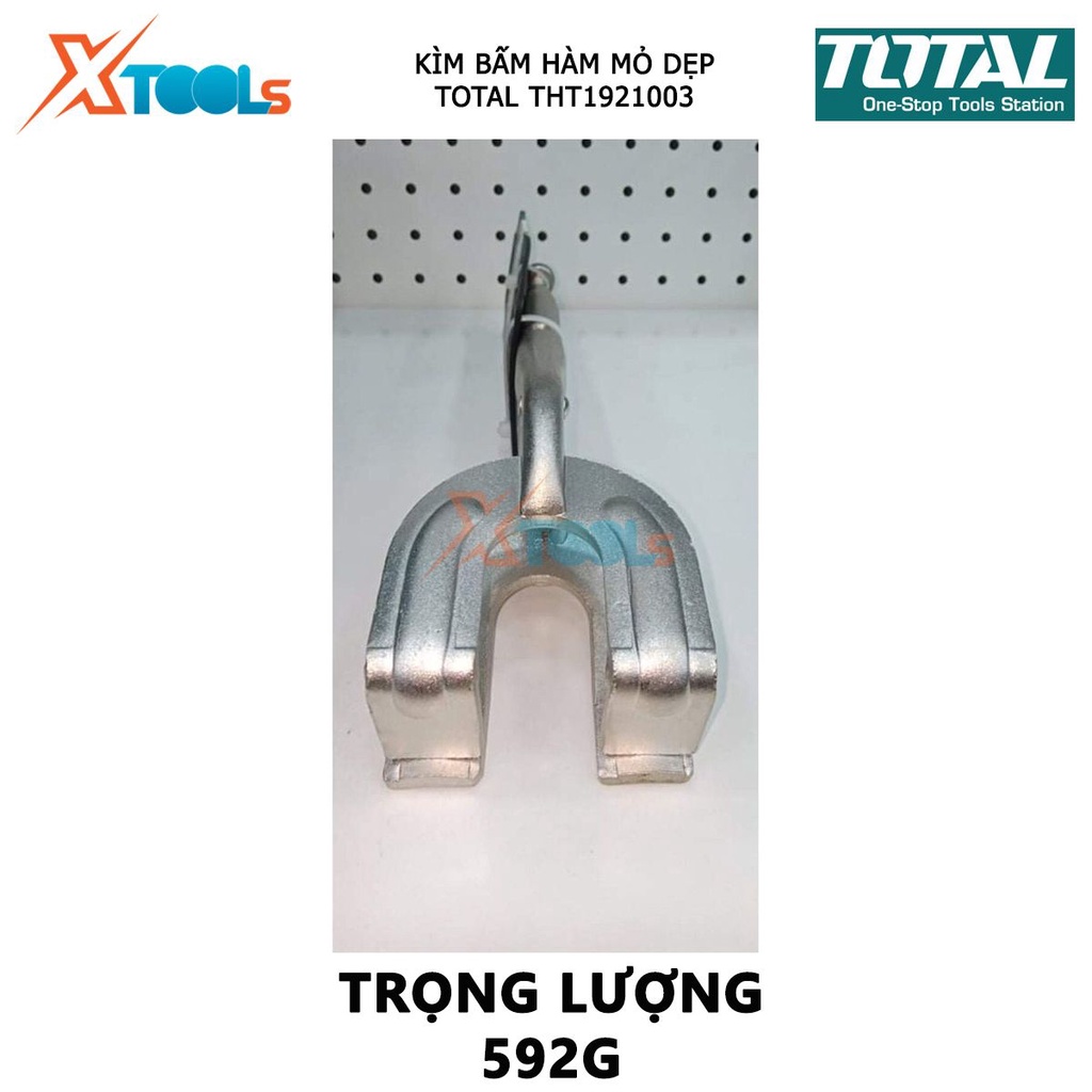 Kìm bấm hàn mỏ dẹp TOTAL THT1921003 | kềm bấm hàn kích thước 10 inch/250mm có mạ lớp niken kẹp chặt, khóa, hỗ trợ siết l
