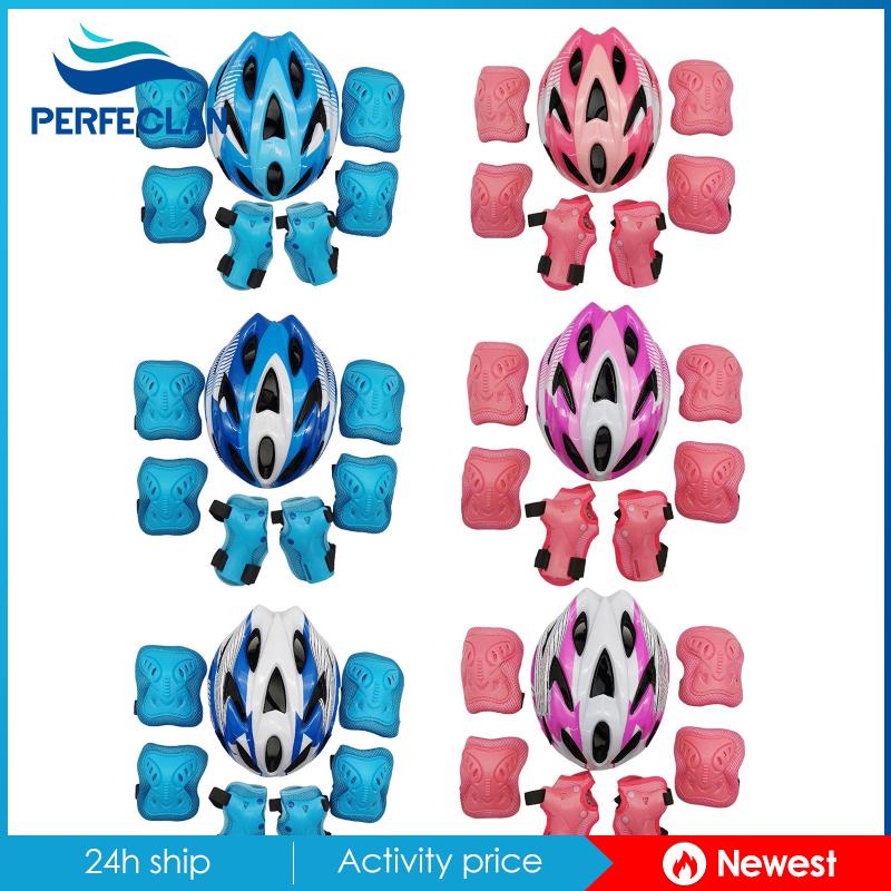 Set 7 Miếng Đệm Bảo Vệ Đầu Gối / Khuỷu Tay / Trượt Ván Dành Cho Trẻ Em