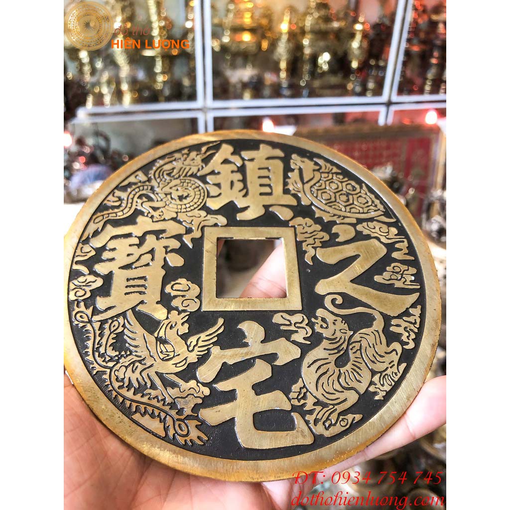 Đồng Xu To Đường Kính 19cm - Đồng Xu Phong Thủy Bằng Đồng - Đồ Phong Thủy