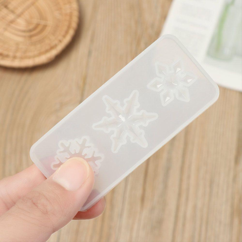 Khuôn Nhựa Trong Suốt Hình Bông Tuyết Làm Móc Khóa DIY