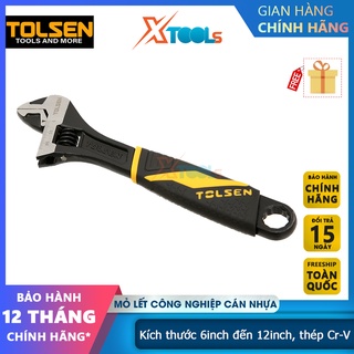 Mỏ lết công cầm tay đa năng TOLSEN 6"-12", mỏ lết cán nhựa thép Cr-V siêu cứng chống rỉ điều chỉnh